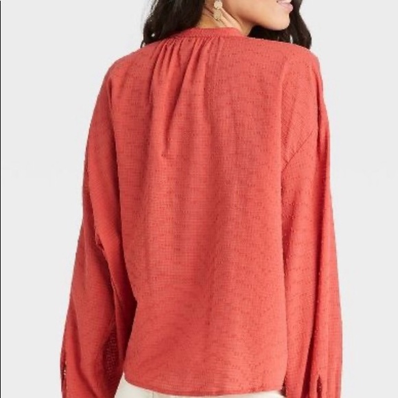 Universal Thread Women’s Sz S Balloon Long sleeve Poet Blouse Red NWT - Picture 2 of 8